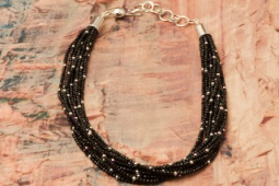 12 Strand Genuine Black Spinel Necklace by Navajo Artist Desiree Yellowhorse